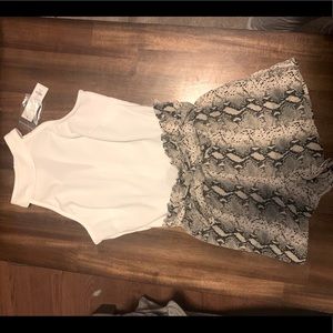 BRAND NEW snakeskin high neck romper